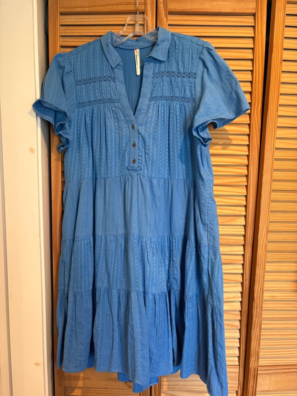 Anthropologie Georgina Pintuck Tiered A-Line Boho Mini Dress Flowy Twirl Dainty